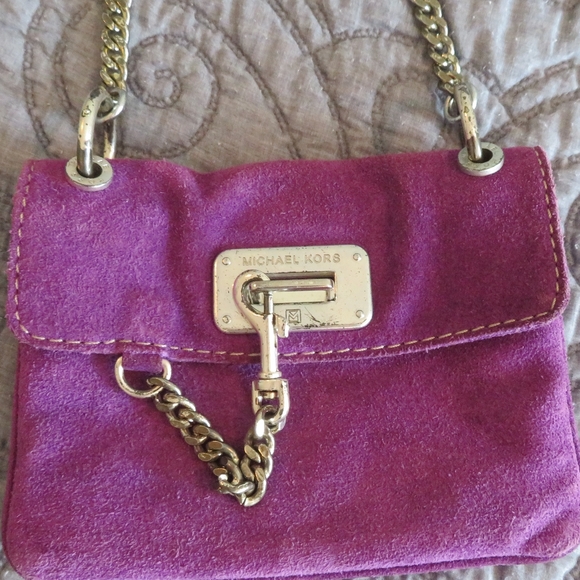 Michael Kors purple suede chain link purse - Picture 7 of 7